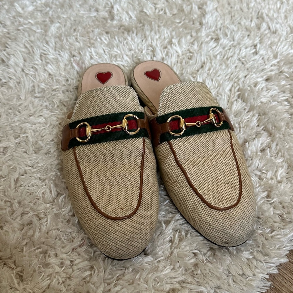 Gucci Princetown Canvas Mule